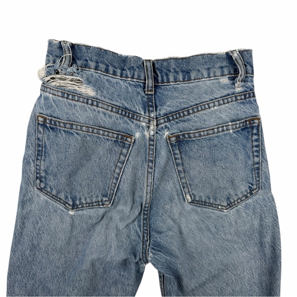 Reformation Perfectly Distressed Cynthia High-Rise Straight Jeans In Blue Sz 23 - Picture 9 of 12